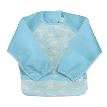Load image into Gallery viewer, Green Sprouts - Snap &amp; Go Easy Wear Long Sleeve Bib - 2 sizes: Aqua Dinosaurs / 2T-4T

