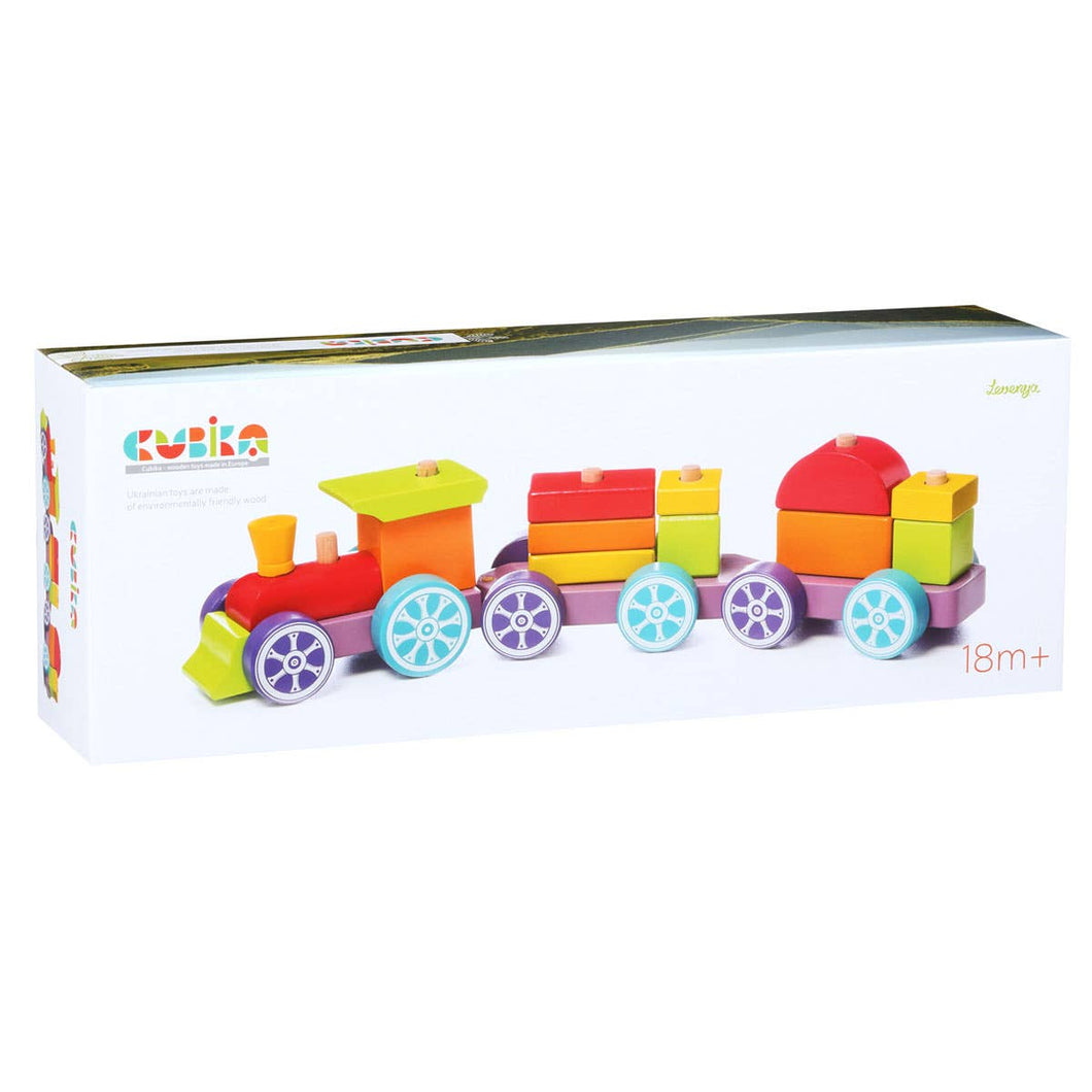 Toysmith - Cubika Wooden Rainbow Express Train