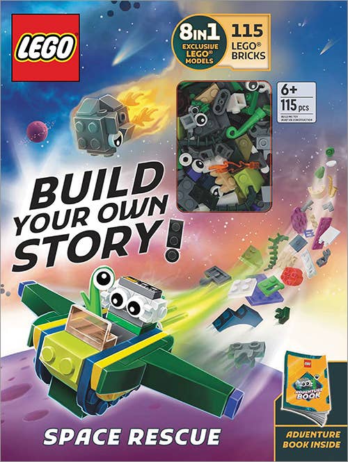 LEGO Books Build Your Own Story Space Rescue interactive book with included brick elements