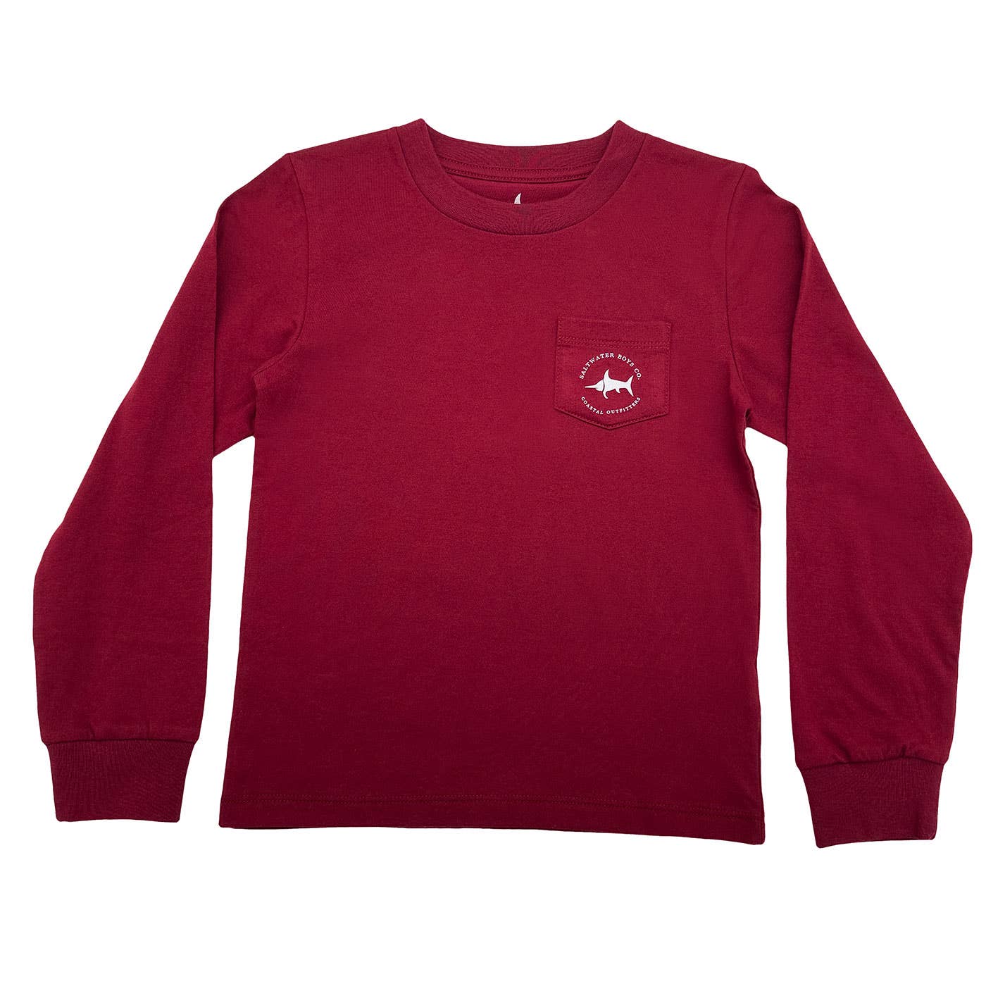 Boys Deer Head Graphic Tee LS-Maroon
