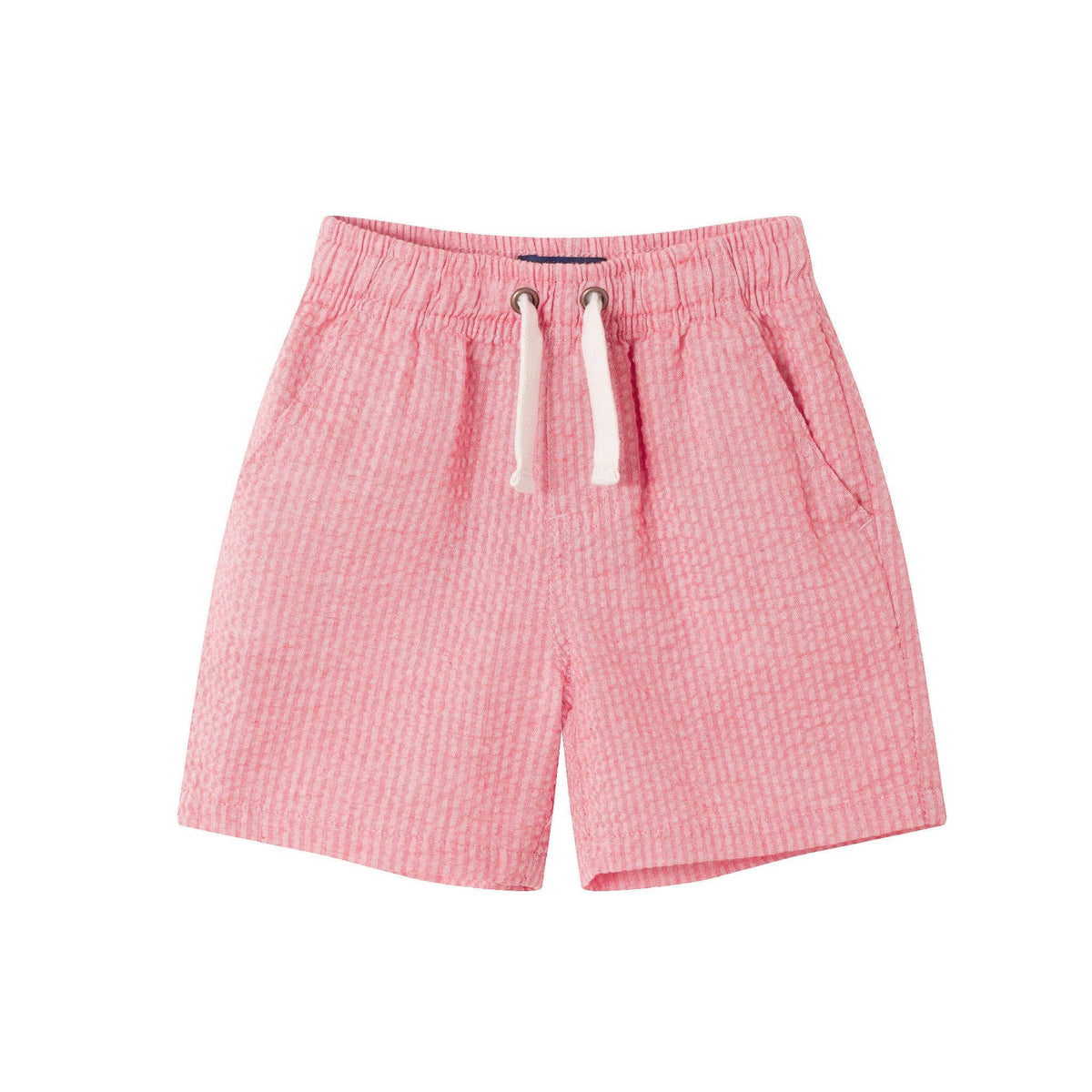 Short Sleeve Buttondown & Short Set | Coral Seersucker