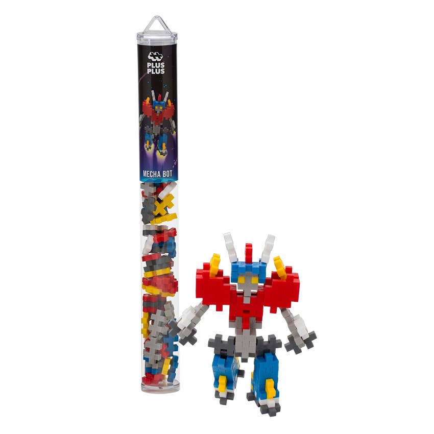 Mecha Bot Tube construction set by Plus-Plus USA—70 pieces in reusable storage tube