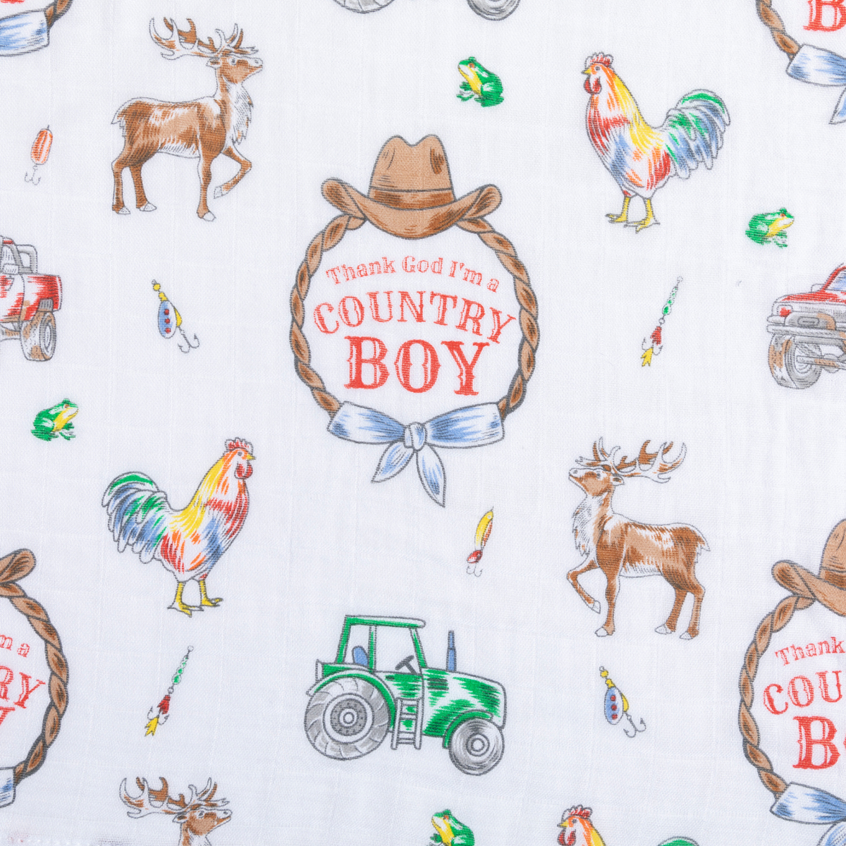 Country Boy 2 in 1 Burp Cloth and Bib Combo
