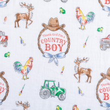 Load image into Gallery viewer, Little Hometown - Country Boy 2 in 1 Burp Cloth and Bib Combo
