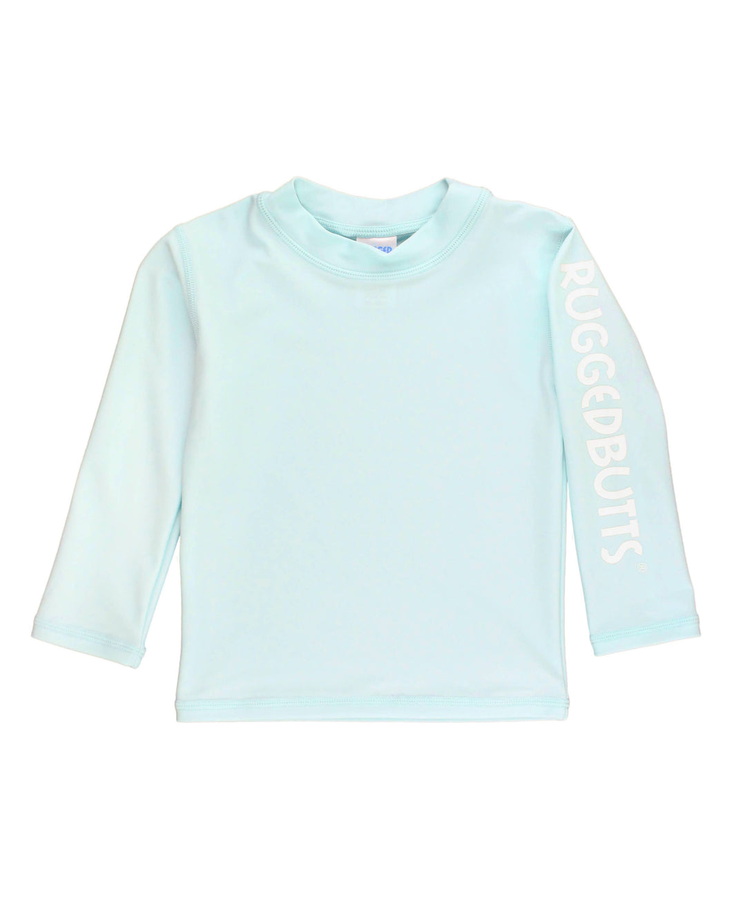 RuffleButts + RuggedButts - Boys Spun Sugar Long Sleeve Logo Rash Guard Blue