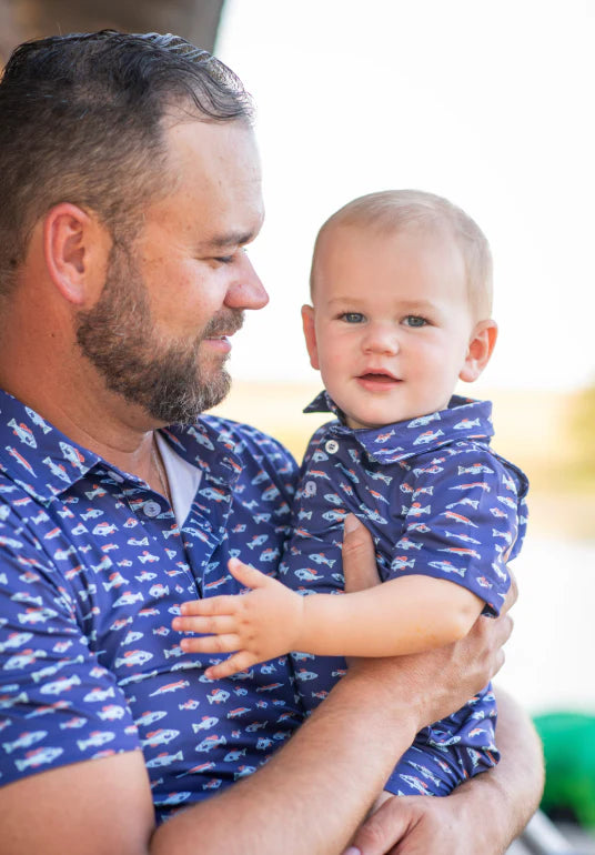 Freshwater SS Romper-Blue Quail
