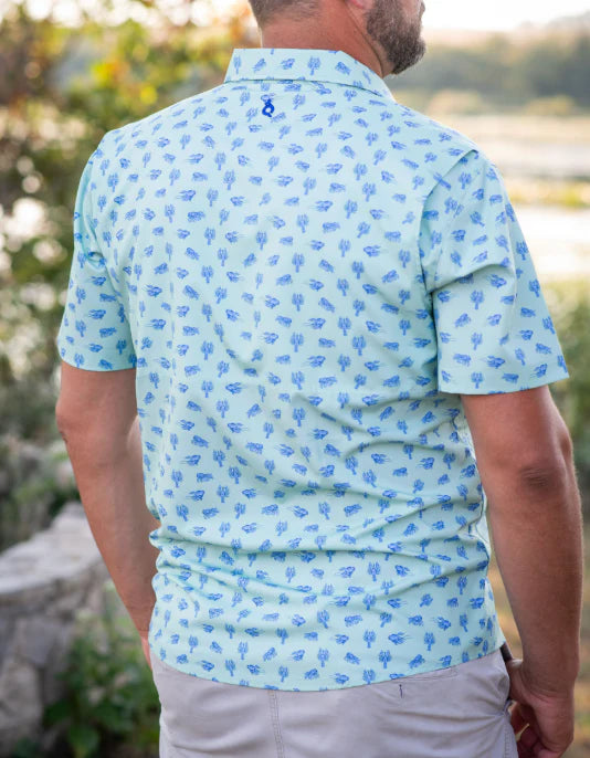 Men’s Mudbugs Polo SS Shirt-Blue Quail