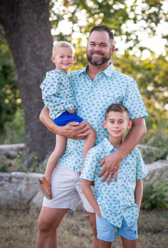 Men’s Mudbugs Polo SS Shirt-Blue Quail