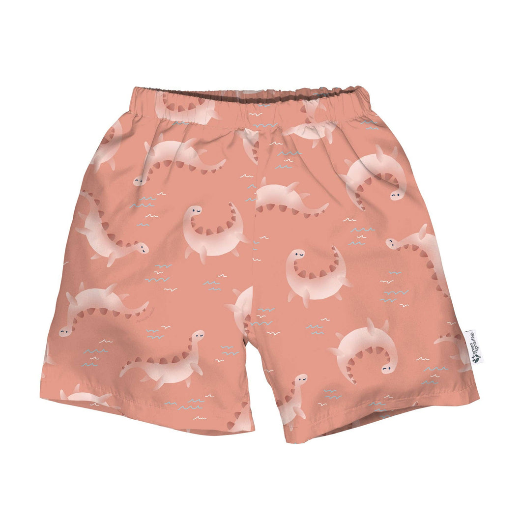 Green Sprouts - Eco Swim Trunks with Built-in Diaper Coral Dino