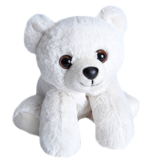Hug'Ems-Mini Polar Bear stuffed animal, 7 inches, soft white plush by Wild Republic