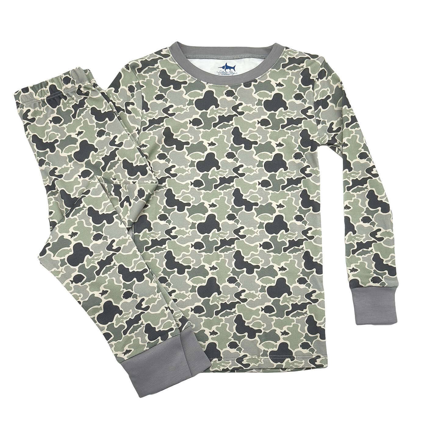 Saltwater Boys- Jekyll Pima 2 Piece Pajamas Camo Fish