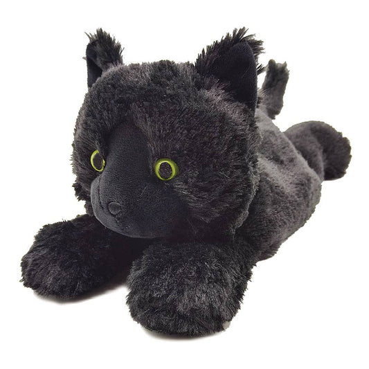 Black plush cat Warmies with French lavender scent, 15 inches, weighted for comfort
