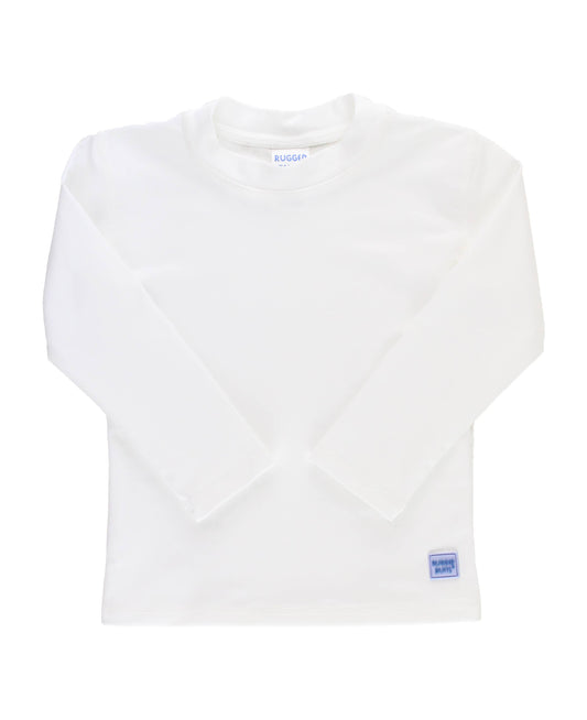 RuggedButts - Boys White Long Sleeve Rash Guard: White