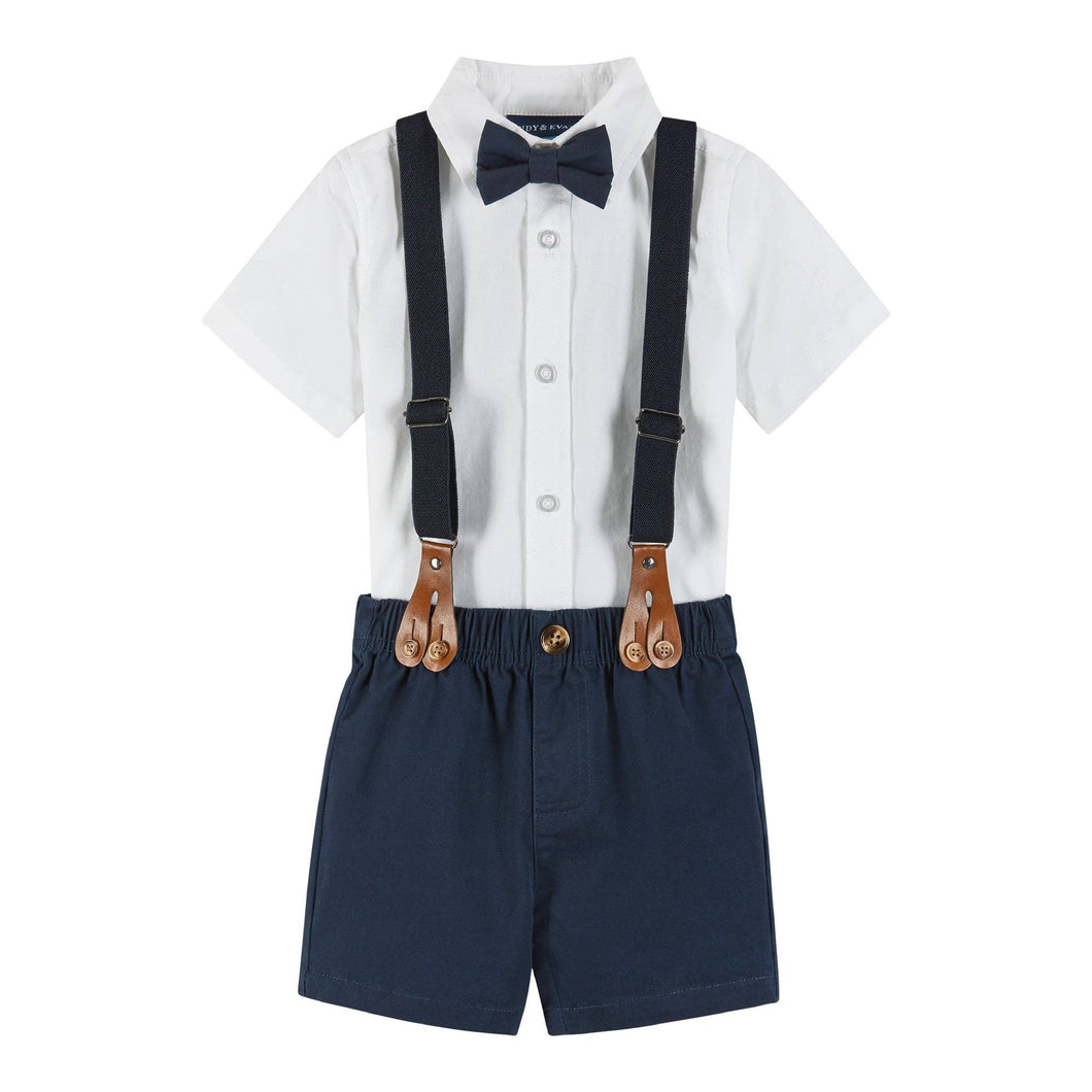 Andy & Evan - Infant Short Sleeve Suspender Set | Spring Gentleman | Navy