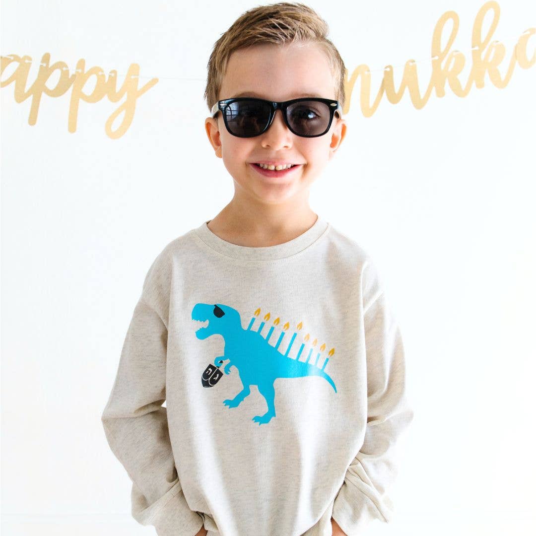 Menorasaurus Hanukkah Long Sleeve Shirt - Kids