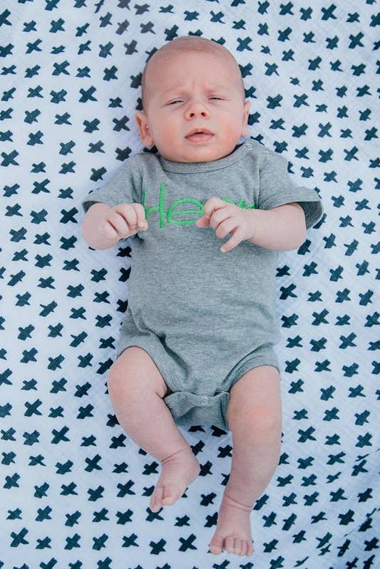 Unisex Short Sleeve Bodysuit - GRAY