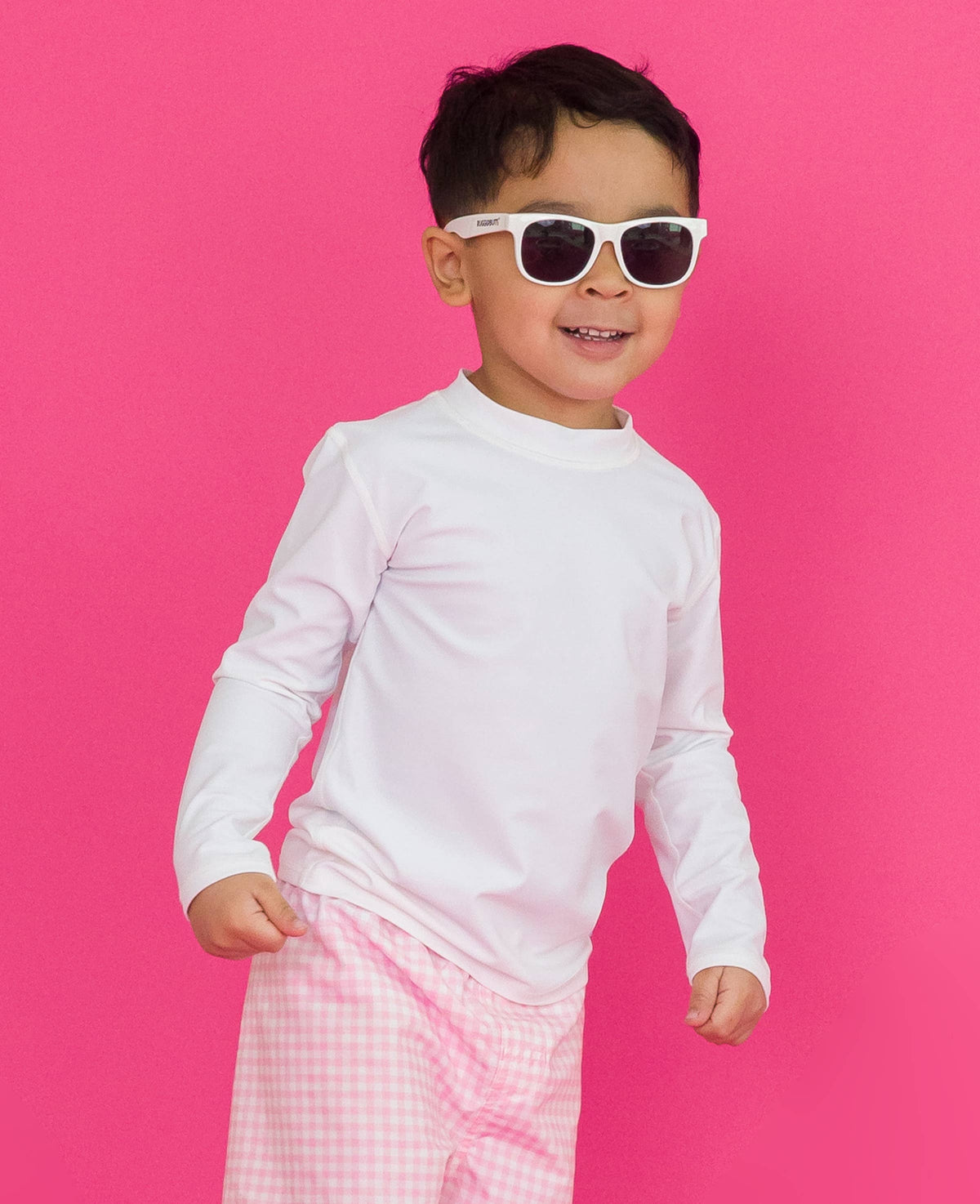 RuggedButts - Boys White Long Sleeve Rash Guard: White