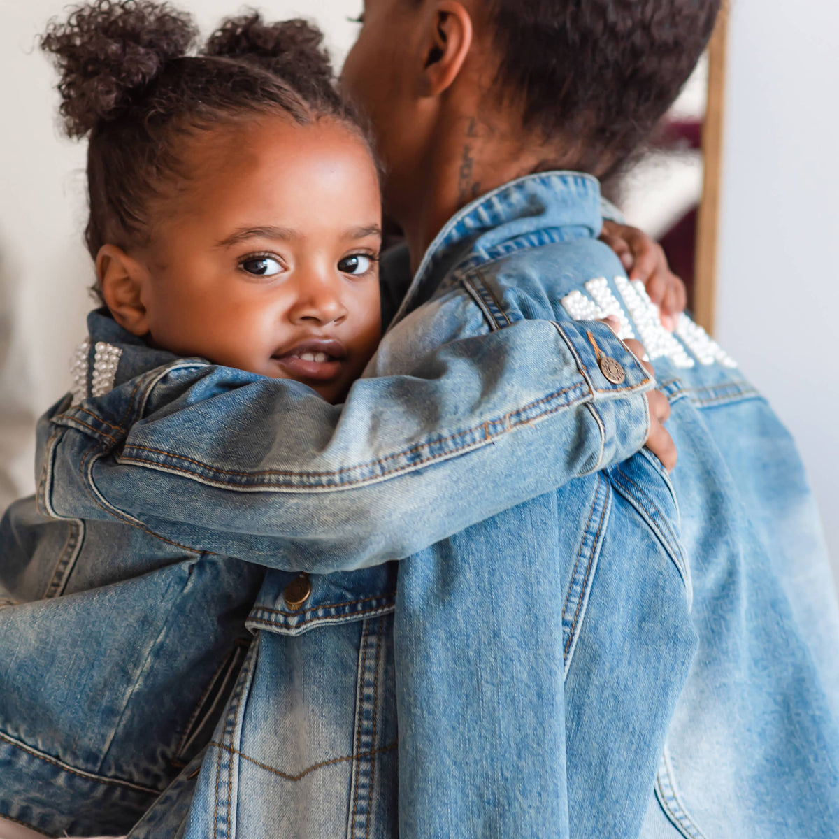 Denim Beaded  Jacket - Mama: 1X