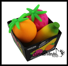 Load image into Gallery viewer, Curious Minds Toys -Nee Doh Fruit Basket Soft Fluff- Filled Squeeze Stress Toys
