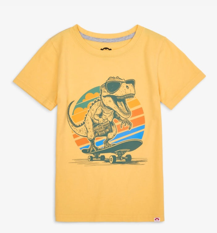 Appaman boys' short-sleeve graphic tee with understated dinosaur design, 100% cotton