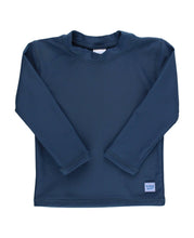 Load image into Gallery viewer, RuffleButts + RuggedButts - Boys Navy Long Sleeve Rash Guard
