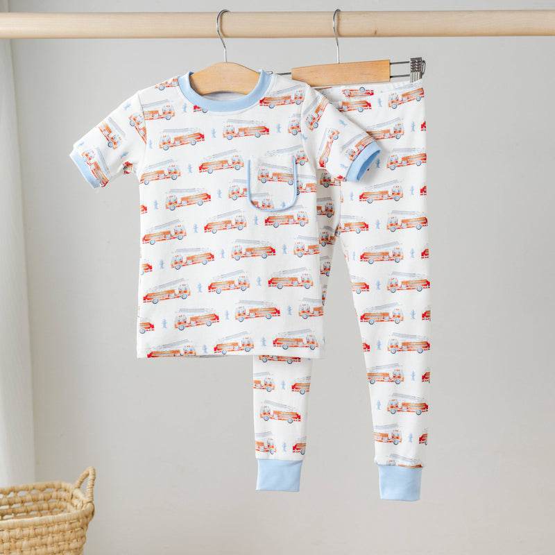 Heroes on Wheels Organic Cotton Pajama Set in soft rib fabric by Nola Tawk