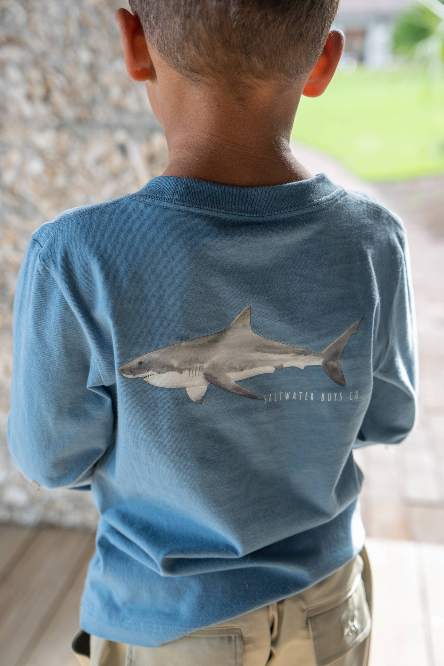 Great White Shark Graphic Pocket Tee Surf