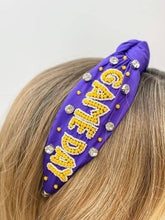 Load image into Gallery viewer, Prep Obsessed Wholesale - &#39;Game Day&#39; Embellished Headband - Purple &amp; Yellow
