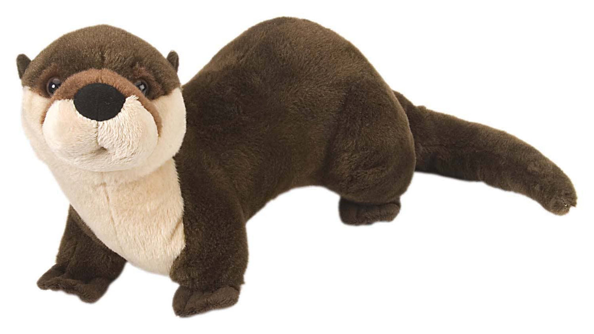Wild Republic River Otter Cuddlekins stuffed animal, soft gray plush, 12 inches
