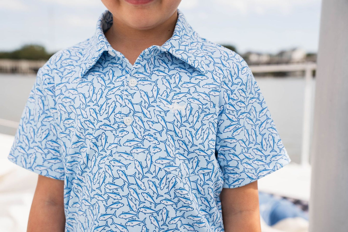 Inshore Boys Performance SS Polo Tuna