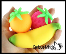 Load image into Gallery viewer, Curious Minds Toys -Nee Doh Fruit Basket Soft Fluff- Filled Squeeze Stress Toys
