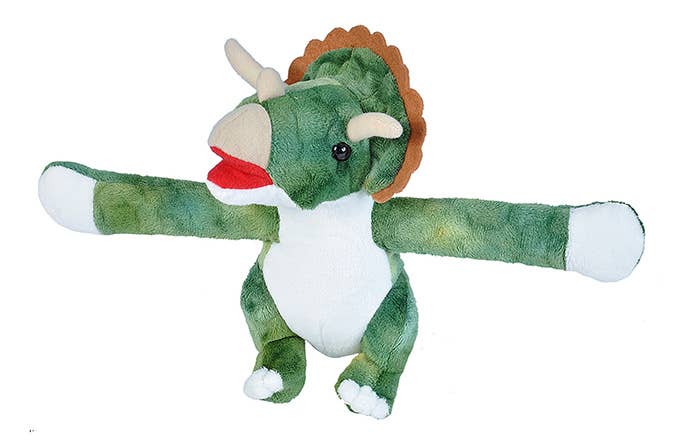 Huggers Triceratops 8-inch stuffed animal with snap bracelet by Wild Republic