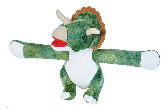 Huggers Triceratops 8-inch stuffed animal with snap bracelet by Wild Republic