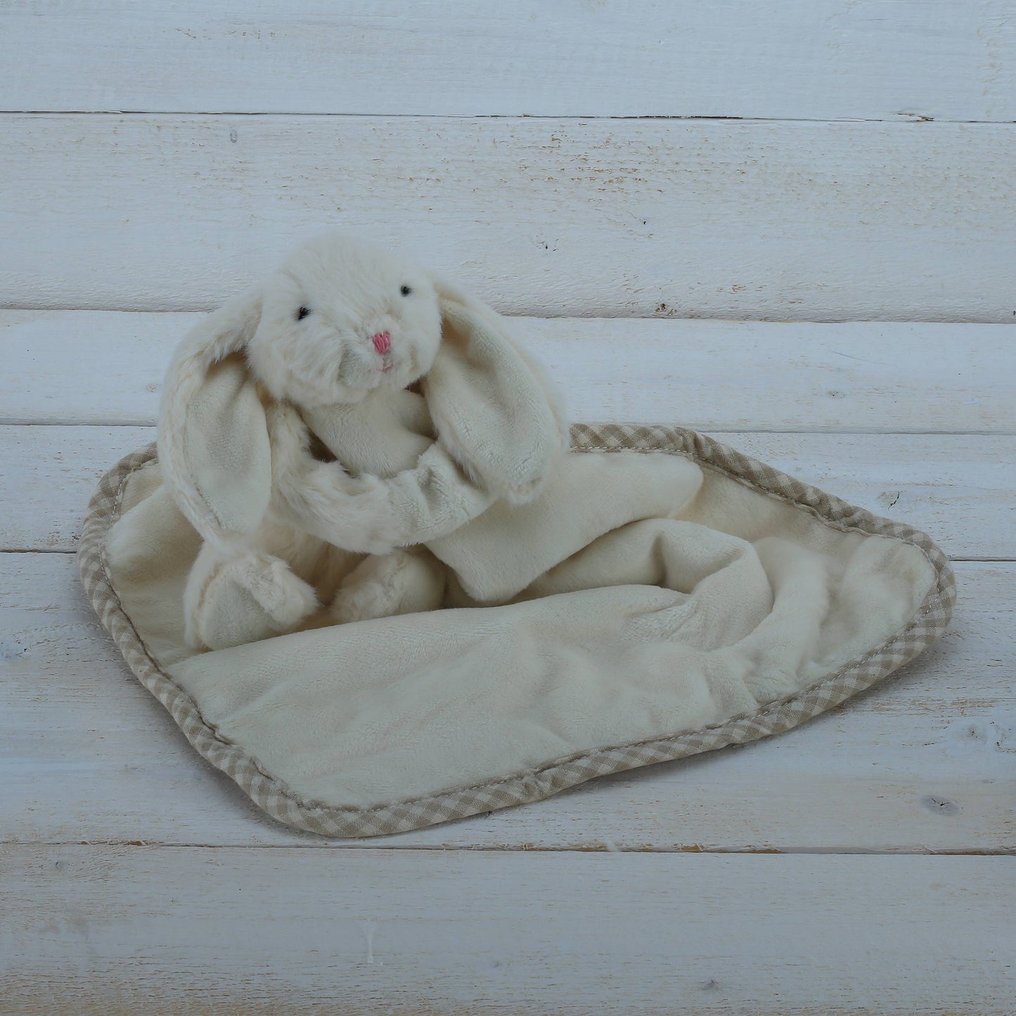 Bunny Baby Plush Soft Toy Soother Comforter Cream 29x29cm