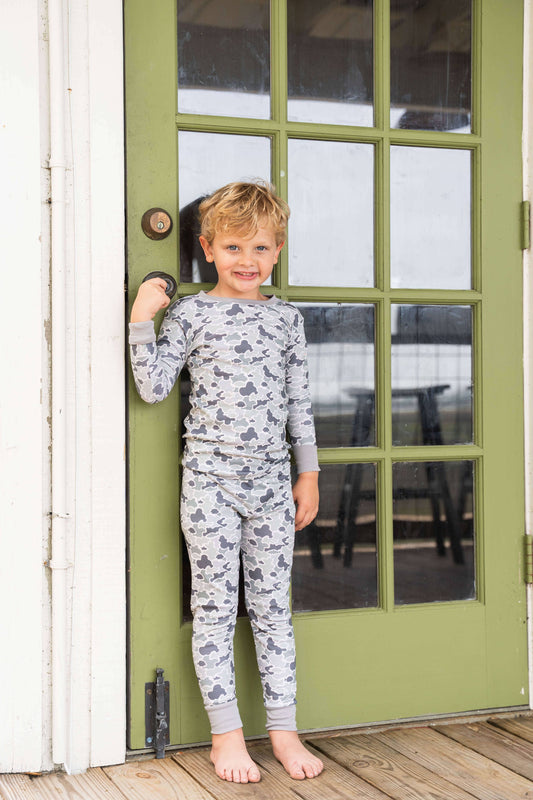 Saltwater Boys- Jekyll Pima 2 Piece Pajamas Camo Fish