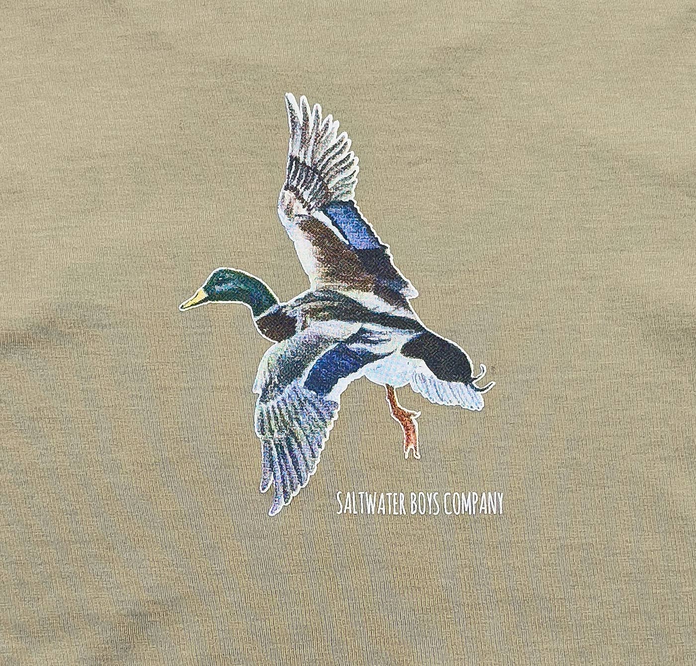 Boys Mallard Graphic Tee LS-Taupe