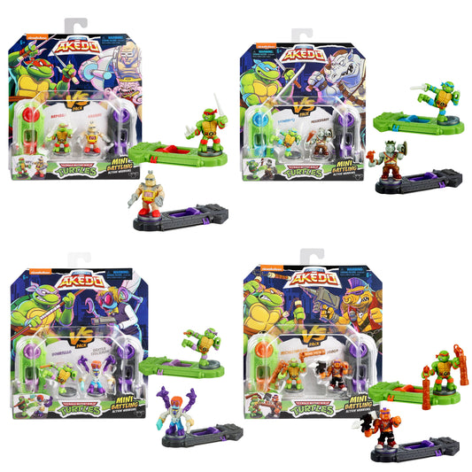 Akedo Teenage Mutant Ninja Turtles Versus Pack with hero turtle, villain figure, and battle controllers