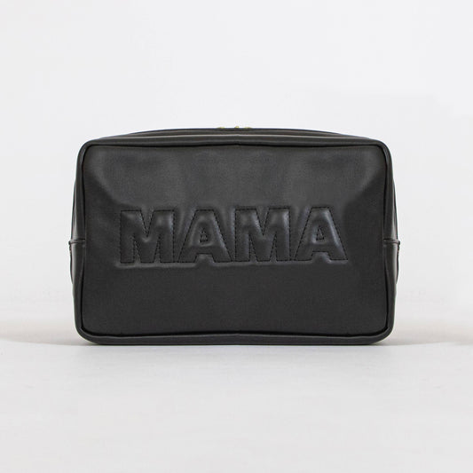 MAMA Vegan Travel Bag in Black by LĒ·LĀ·LŌ, 9.5"W x 6"H x 4"D