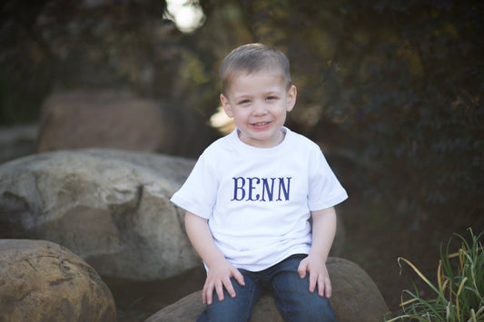 Love That Cotton white short sleeve boys tee, 100% cotton with double-stitched edges