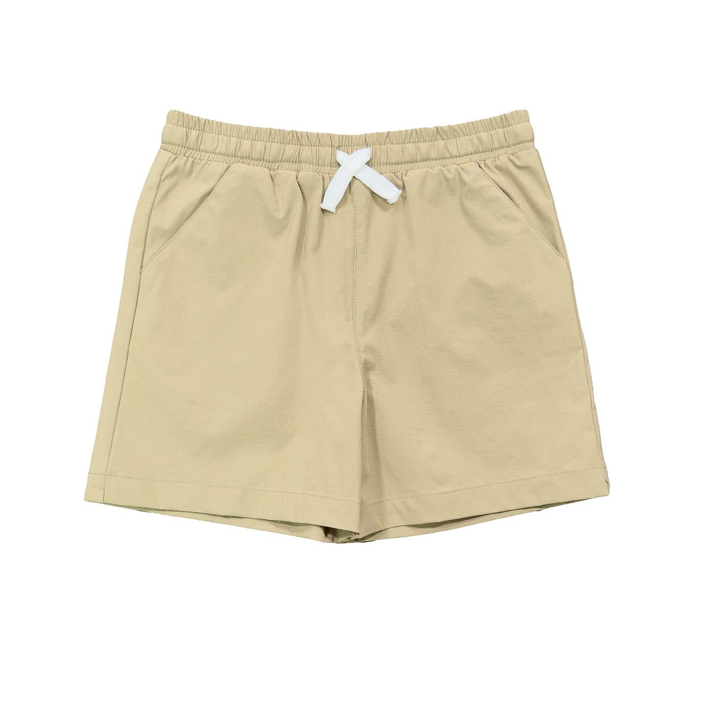 Saltwater Boys Topsail Performance Short in khaki with elastic drawstring waist and four-way stretch fabric