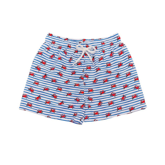 Saint Simons Swim Trunk in Crab colorway by Saltwater Boys, front view