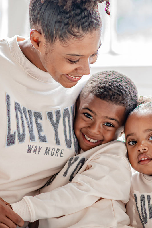 Le La Lo Love You Way More sweatshirt in refined, elevated design