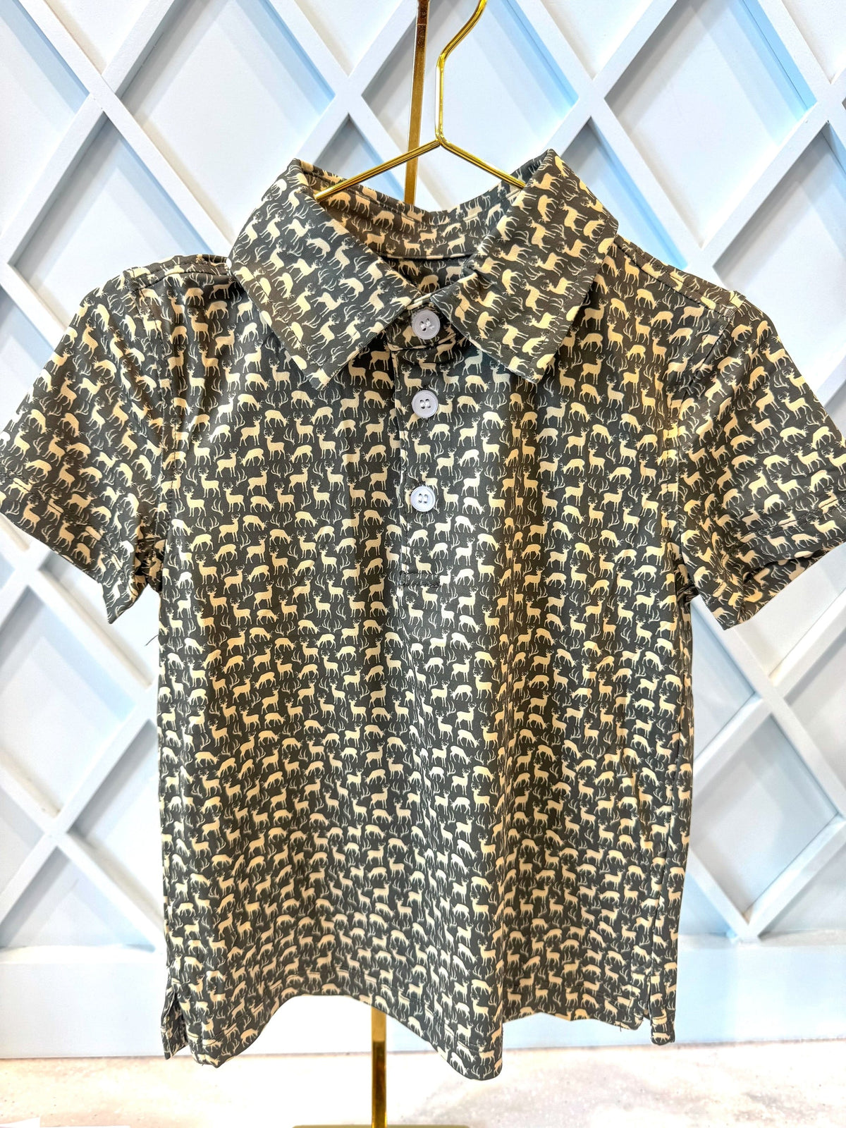 Trophy Buck Print Polo