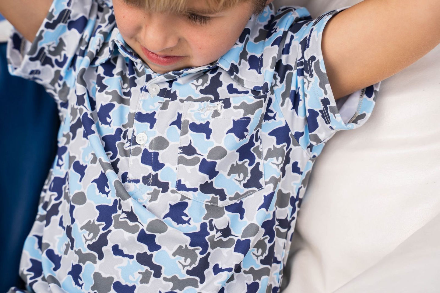 Inshore Boys Performance SS Polo Camo