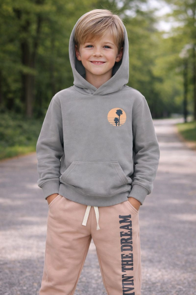 Livin the Dream Hoodie Sweatshirt by Tiny Whales in neutral tone