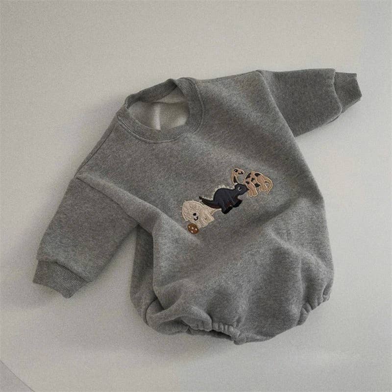 Annie & Charles - Annie & Charles® Dinosaur One Piece: Grey