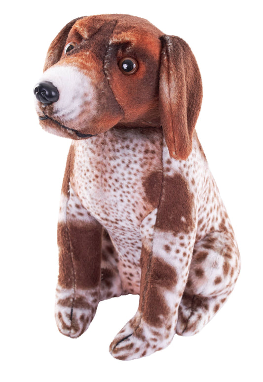 Sublimation-printed German Pointer plush toy with detailed breed markings by Wild Republic