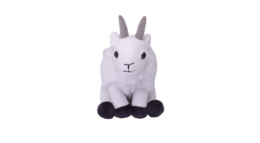 Pocketkins-Eco Mountain Goat plush toy by Wild Republic, compact eco-friendly stuffed animal
