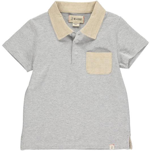 Halyard Polo Shirt - Grey/White