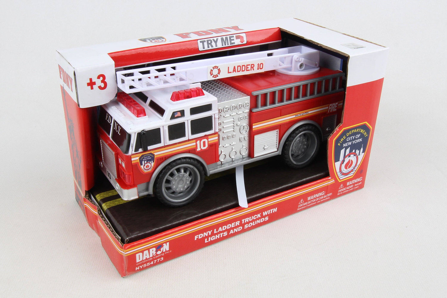 FDNY Fire Truck by Daron Toys with lights and sound; approximately 7 inches long